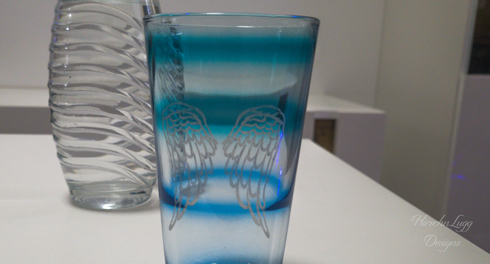 Trinkglas Glasgravur Angelwings