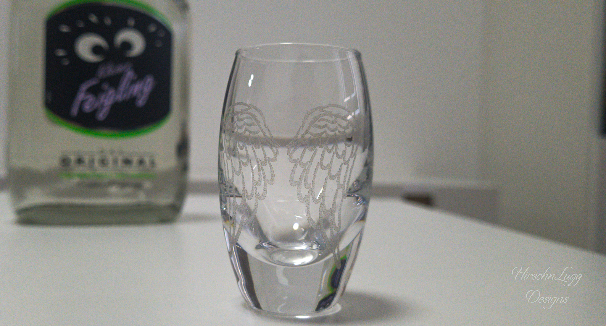 Schnapsglas Glasgravur Angelwings