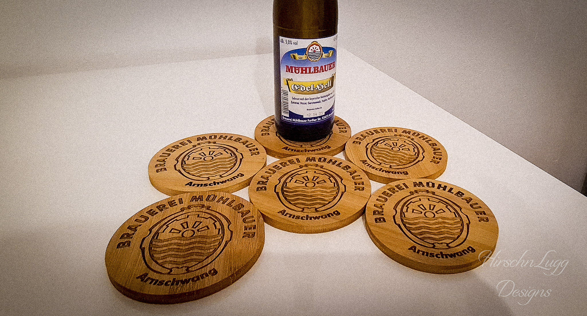 Bambusuntersetzer Gravur Mühlbauer Brauerei