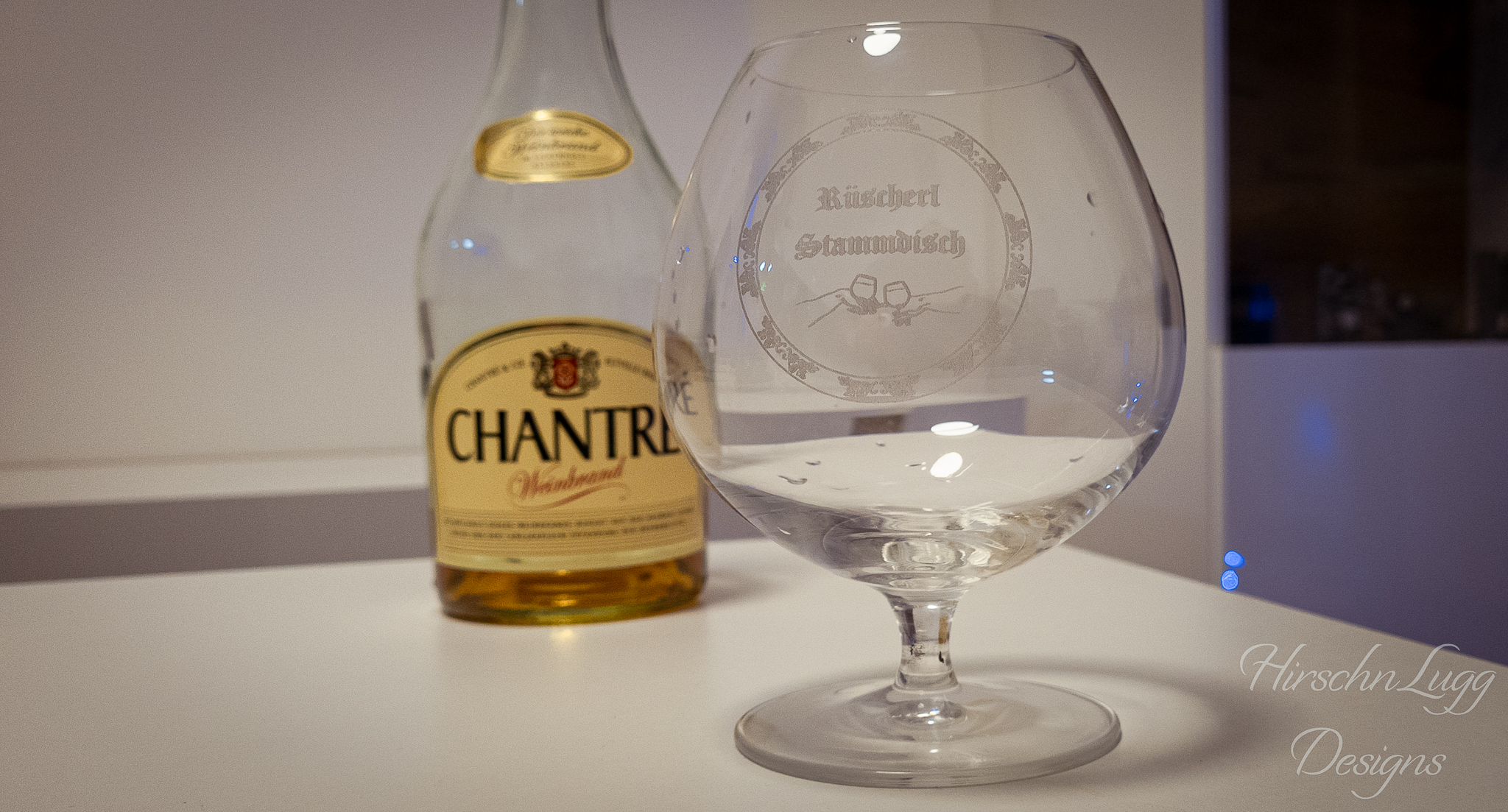 Cognacschwenker Glasgravur Rüscherlstammdisch